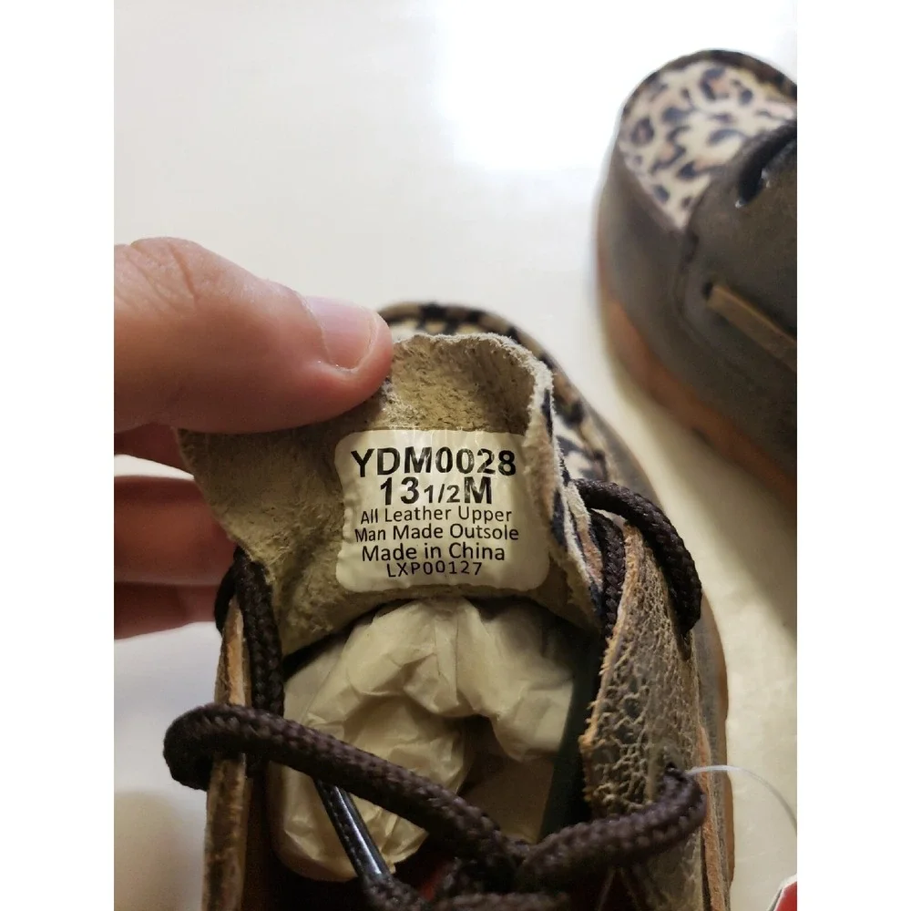 Cowkid's Twisted X Boots YDM0028 Kid's Driving Mocs D Toe 13 1/2 USA